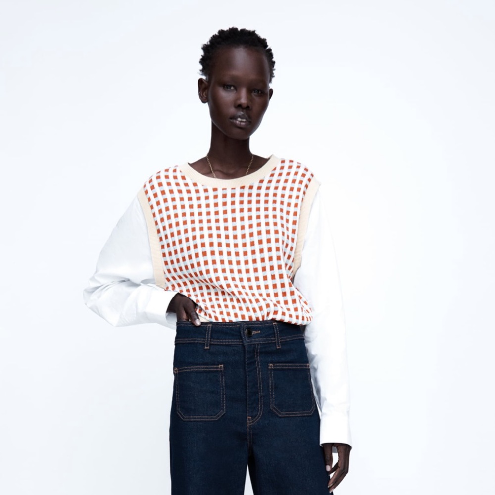 Zara Jacquard combination sweatshirt